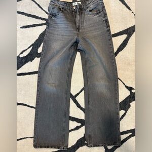 Zara black/gray wide leg denim jeans
